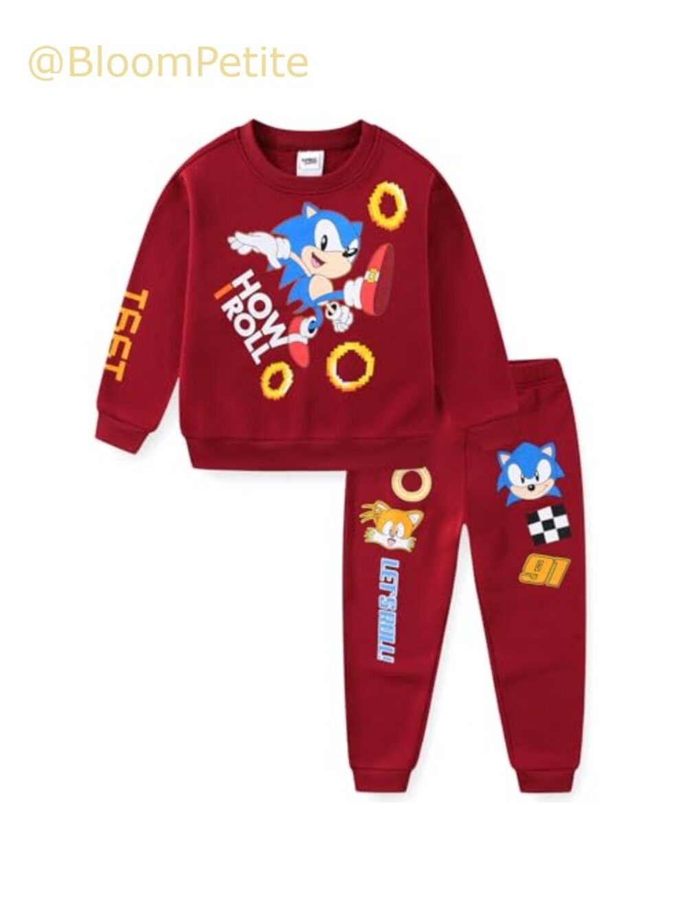 Boys Sonic the Hedgehog 2 Piece Sweatshirt and Pants Set Little Kids